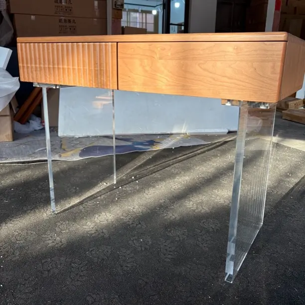 樱桃木实木书法桌亚克力悬浮学习桌清样不退换