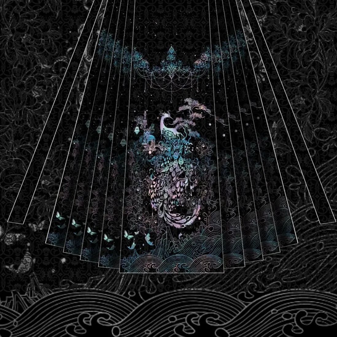 新中式小孔雀幻彩螺钿织金马面裙日常百搭秋冬款