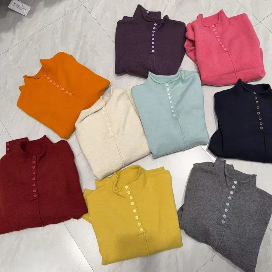 半高领纯色加厚毛衣秋冬季简约百搭温柔气质针织衫慵懒风上衣