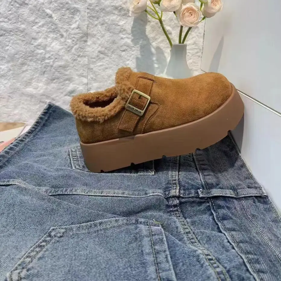 01款女士冬季加绒厚底勃肯鞋