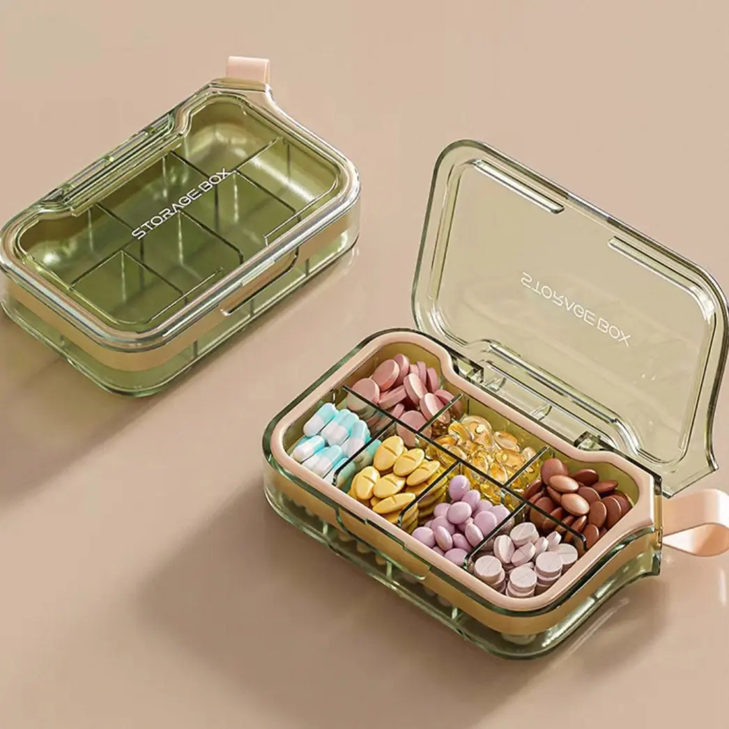 药盒首饰盒随身携带药盒子饰品盒分格