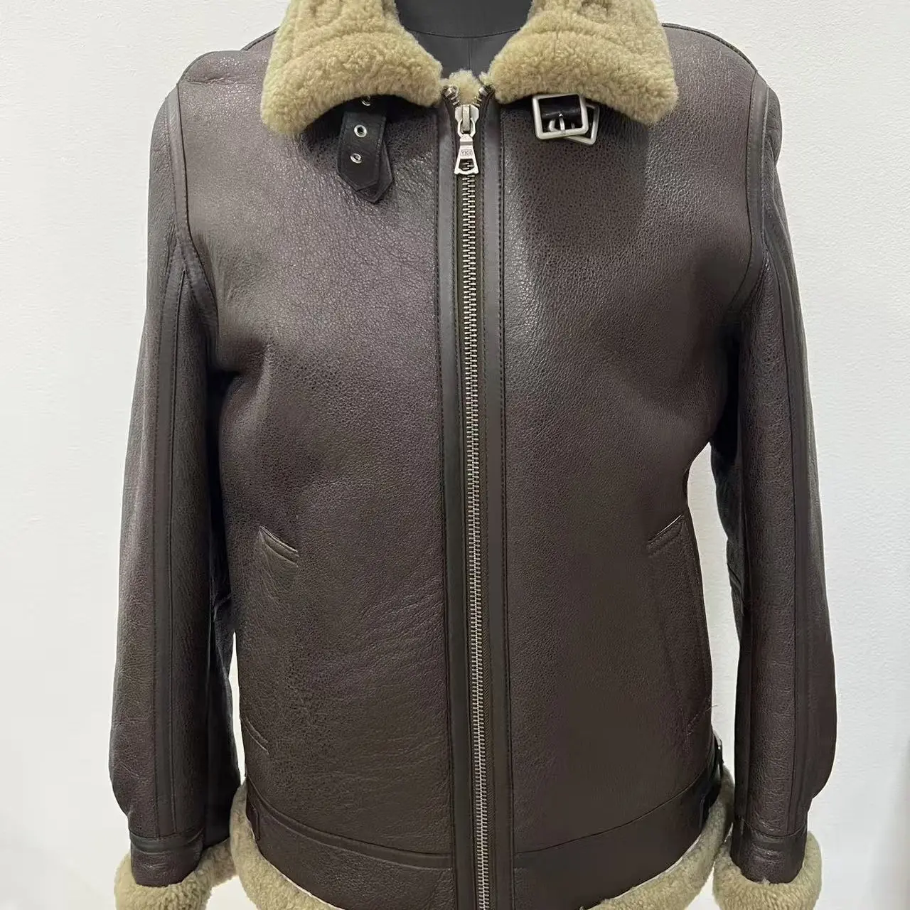 冬季新款男士原生态加厚保暖真皮毛B3外套经典休闲