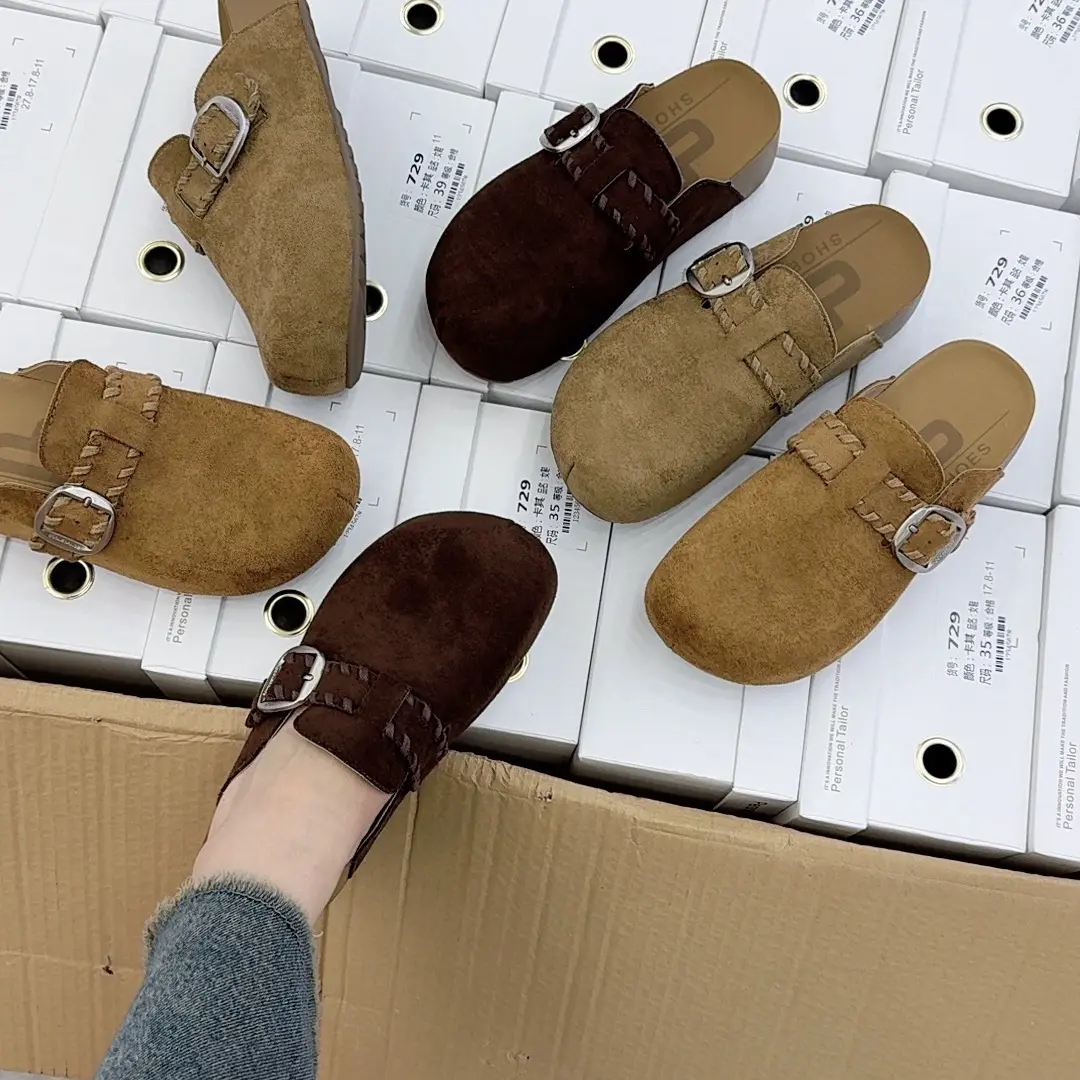 4.5厘米韩版百搭纯色包头勃肯拖休闲风67新年