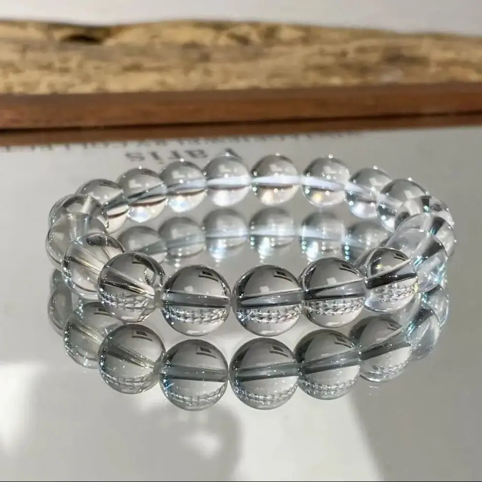 BS01天然收藏级高净白水晶手串男女多样性发一