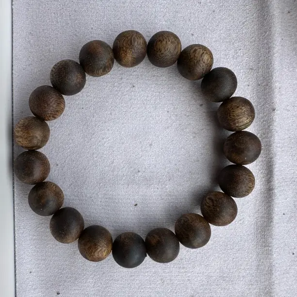 沉香沉香【乌身圆叶】奇楠1.1圆珠单圈手串