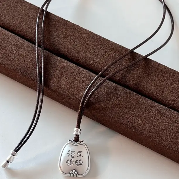 吊坠足银皮 福乐绵绵 吊坠 毛衣链999足银喷砂款精致工艺