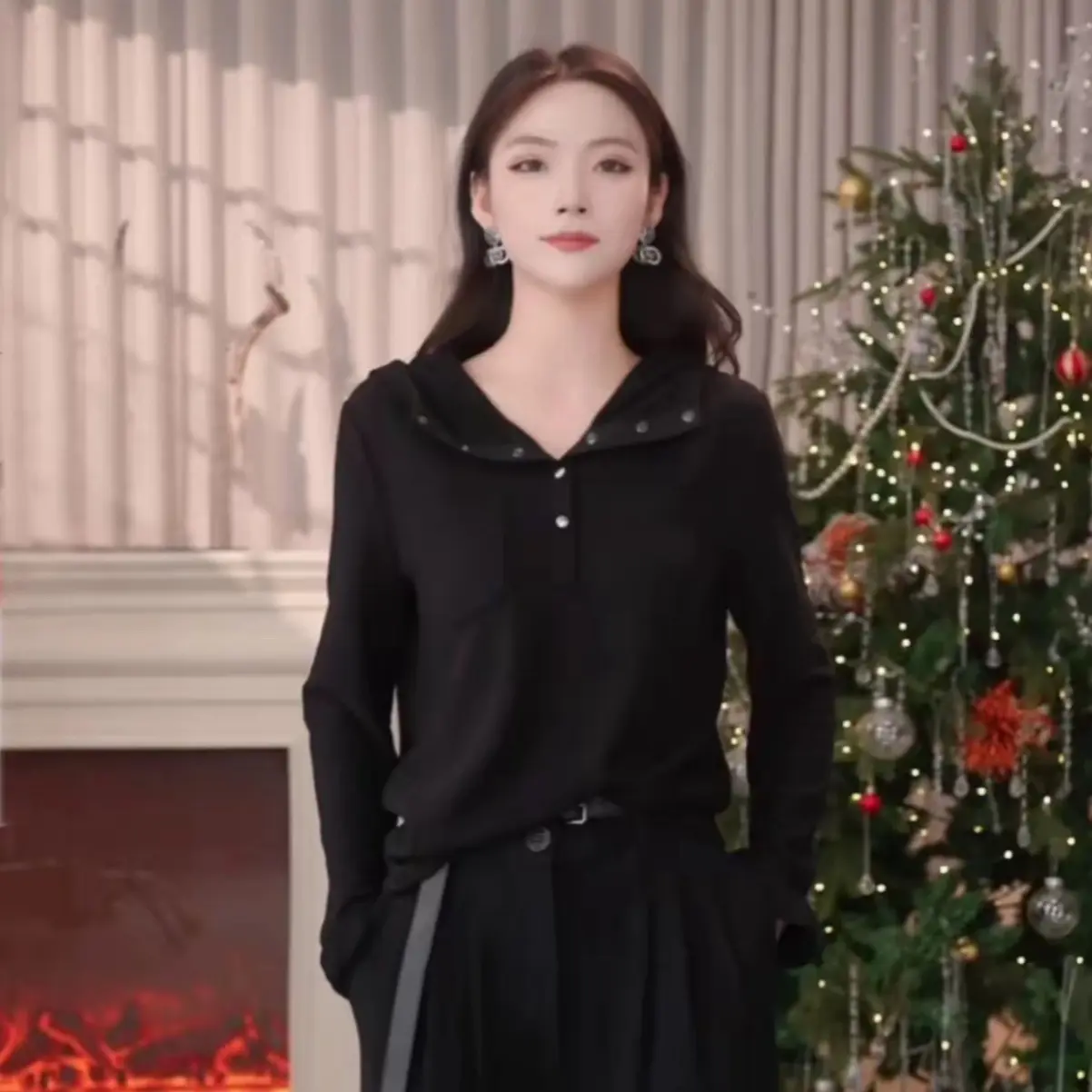 阿玛施【官方正品】秋冬双面磨毛时尚休闲连帽长袖卫衣530086