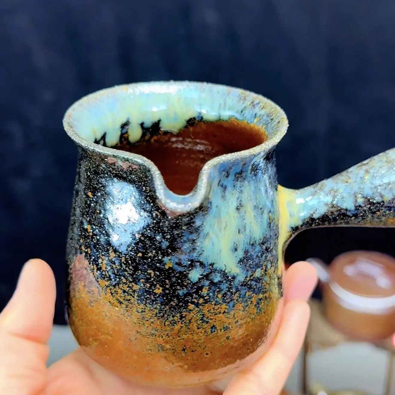 纯手工锤纹做旧复古风格家用水壶陶瓷公道杯分茶