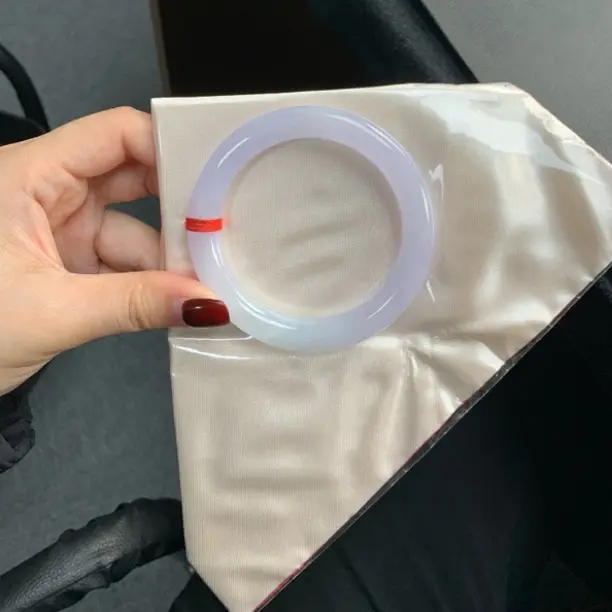 57.8圆条 芋泥啵啵紫罗兰  天然翡翠手镯