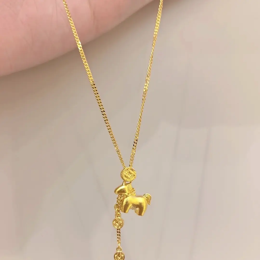 铜合金项链 马上有钱时尚款式节日送礼佳品