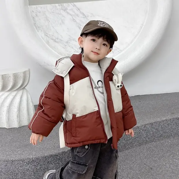 男童连帽棉服冬季新款帅气加绒加厚保暖棉袄外套中小童男孩