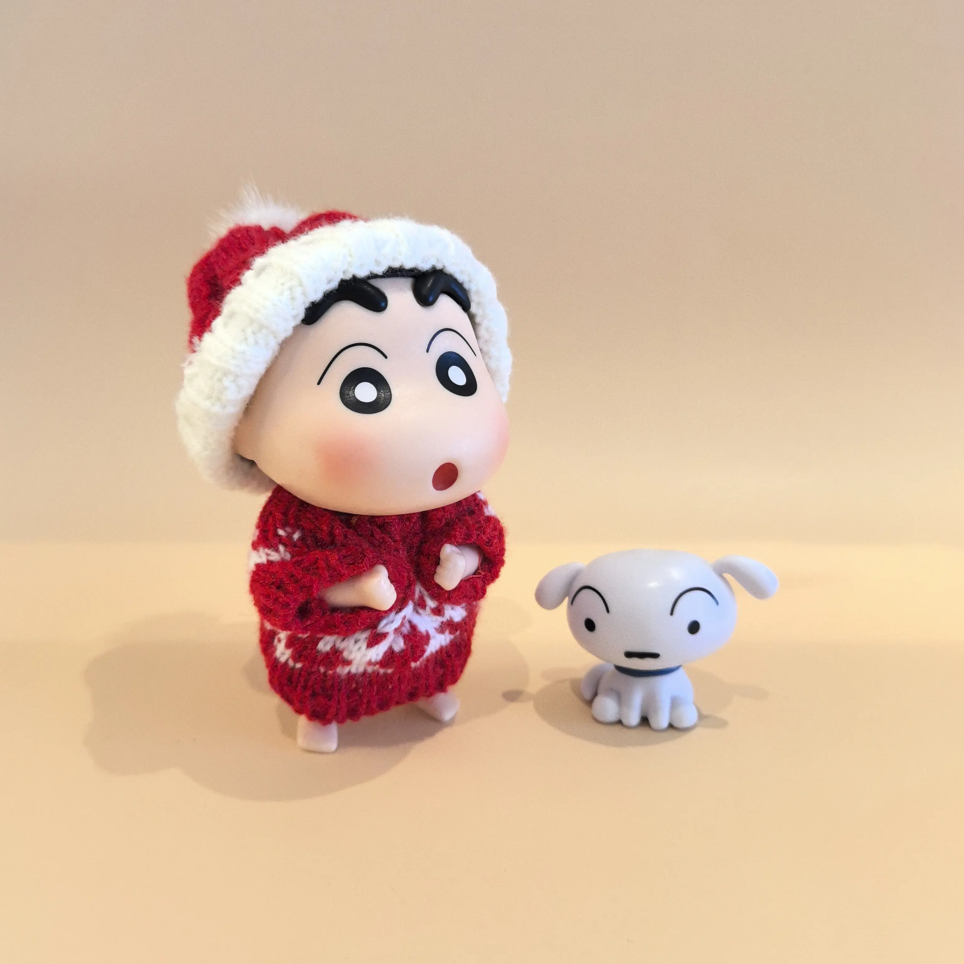 冬日小新小白红红火火喜庆造型手办潮玩礼物车载创意礼物