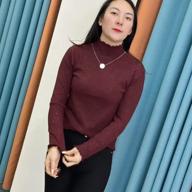 木耳边领时尚厚款长袖秋冬毛针织衫
