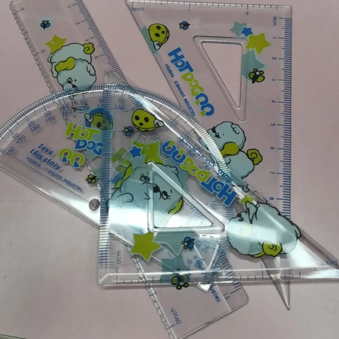 防近视套尺小学生专用一年级多功能直尺三角尺量角器套装