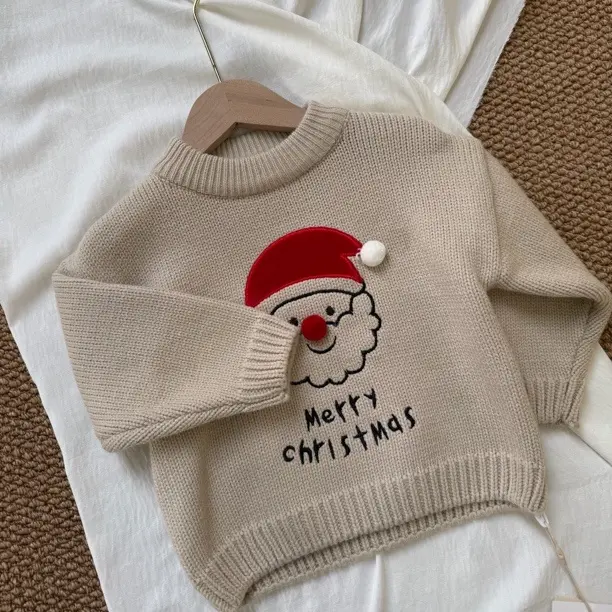 秋冬新款儿童卡通毛衣休闲百搭圆领宽松保暖上衣