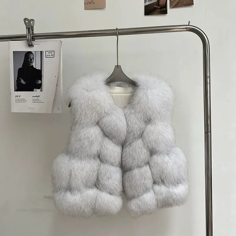 秋冬新款整皮短款显瘦皮草马甲