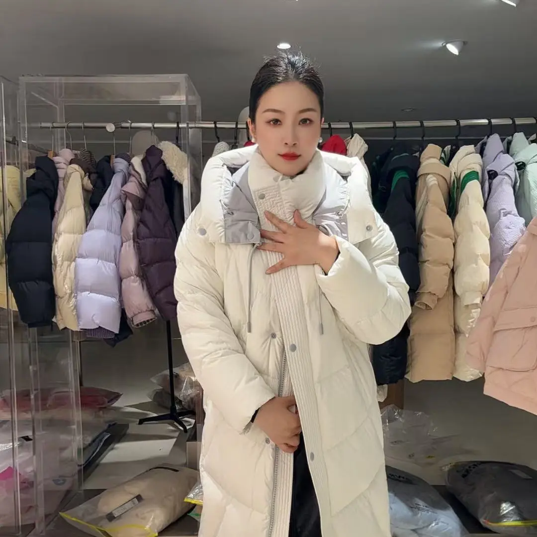 埃文 8255602 中长款保暖厚款立领长款时尚连帽