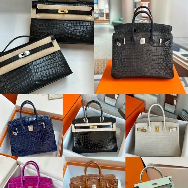 【房哥-湾鳄】手工包头层皮蜡线时尚潮流雾面鳄鱼皮女包