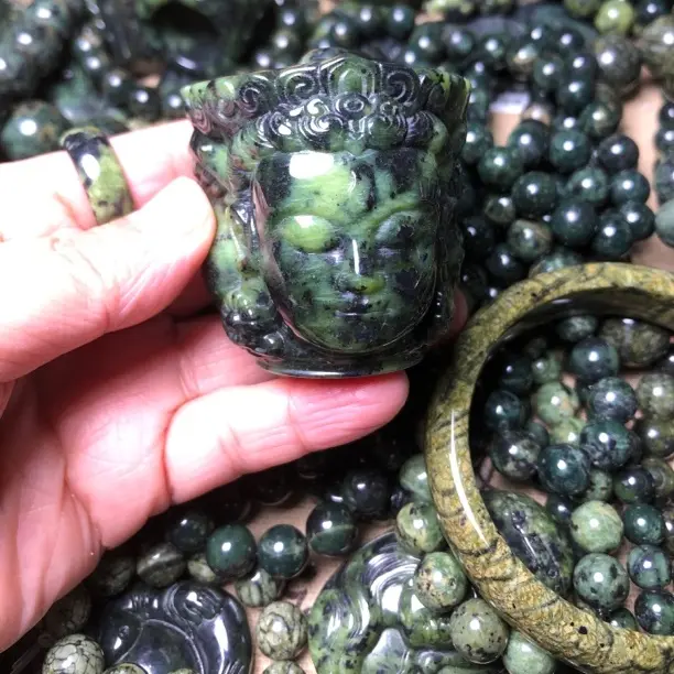 西藏药王石摆件，