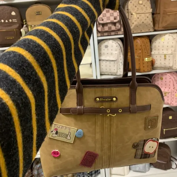 秋冬大容量复古休闲单肩包时尚通勤百搭手提托特包女包