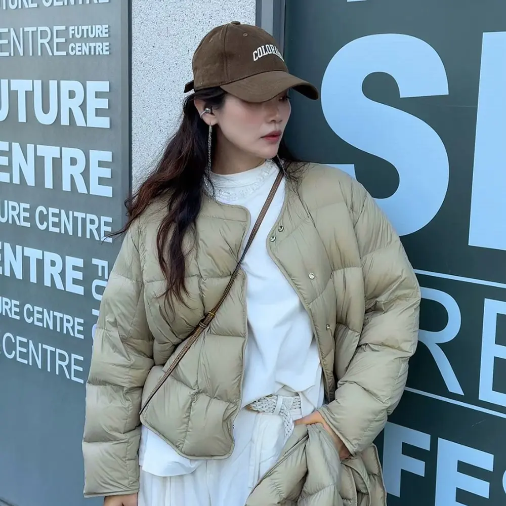 新款女士可拆卸围巾白鸭绒保暖时尚羽绒服外套1466