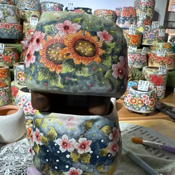 多肉花盆透气粗陶创意个性适合室内绿植盆栽