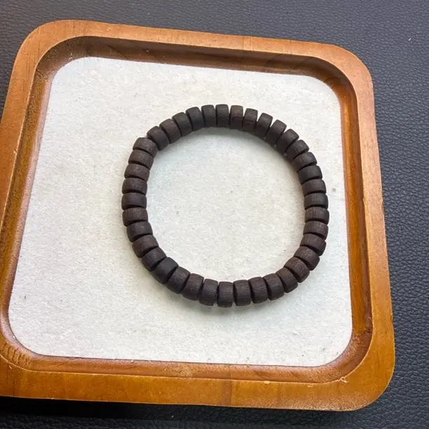 增香沉香木直切药片珠百搭手串文玩饰品S35