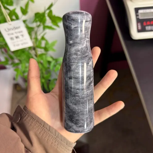 天然大理石老式捣蒜器石锤家用手动研磨神器
