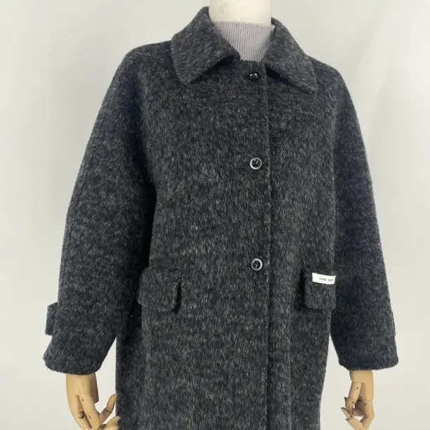 秋冬韩版双面大衣女中长款翻领宽松高级感加厚保暖气质毛呢外套