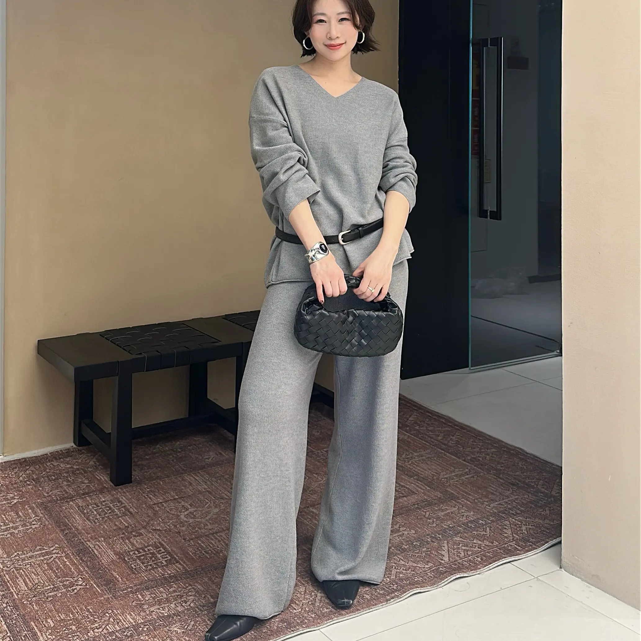 V领简约空气感羊毛上衣#2523