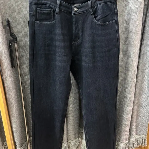 男士秋冬款直筒弹力牛仔裤厚款百搭休闲水洗牛仔裤