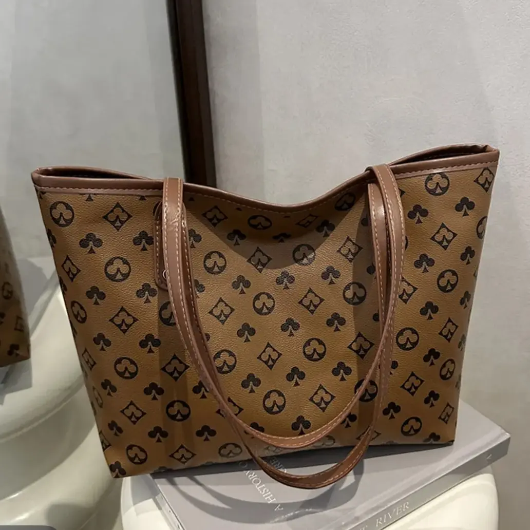 女士包包头层牛皮简约通勤大容量单肩手提托特包百搭中包