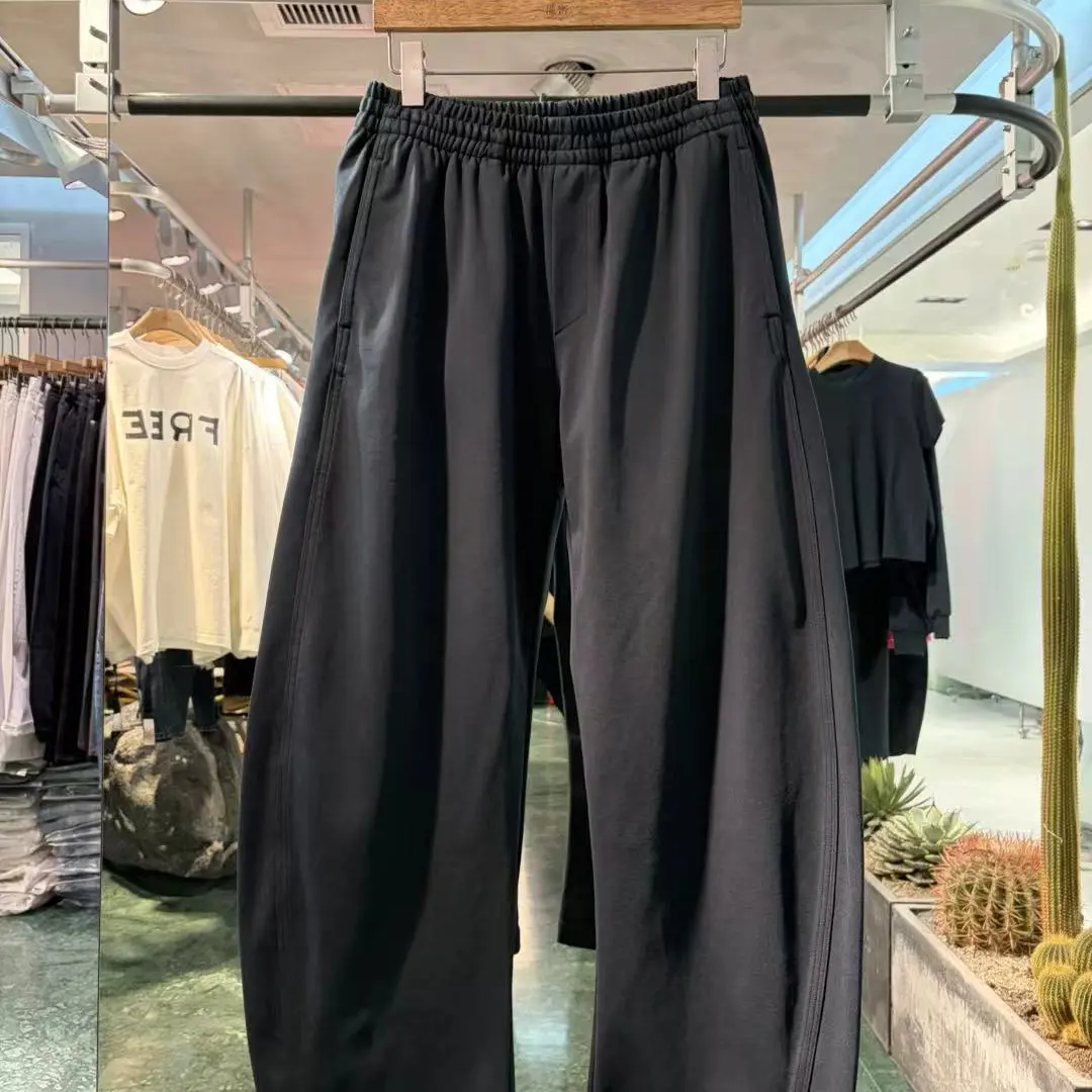 重磅毛线圈老钱风宽松弯刀直筒阔腿休闲长裤锁温