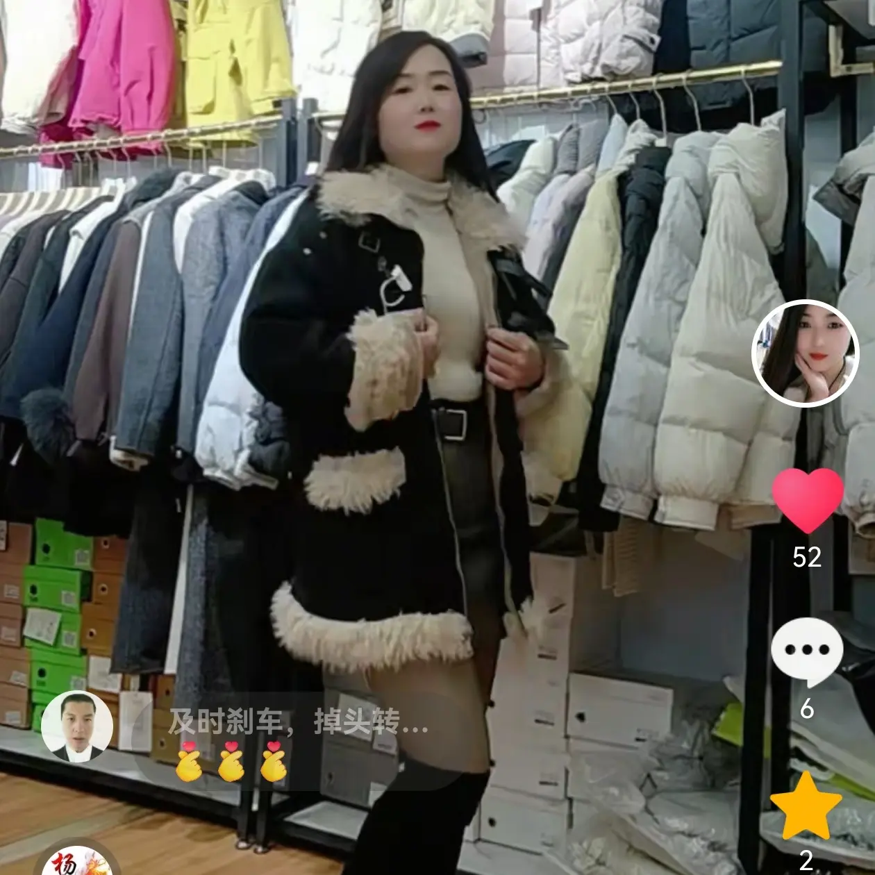 冬季新款绒面皮与双面呢拼接连帽羽绒大衣