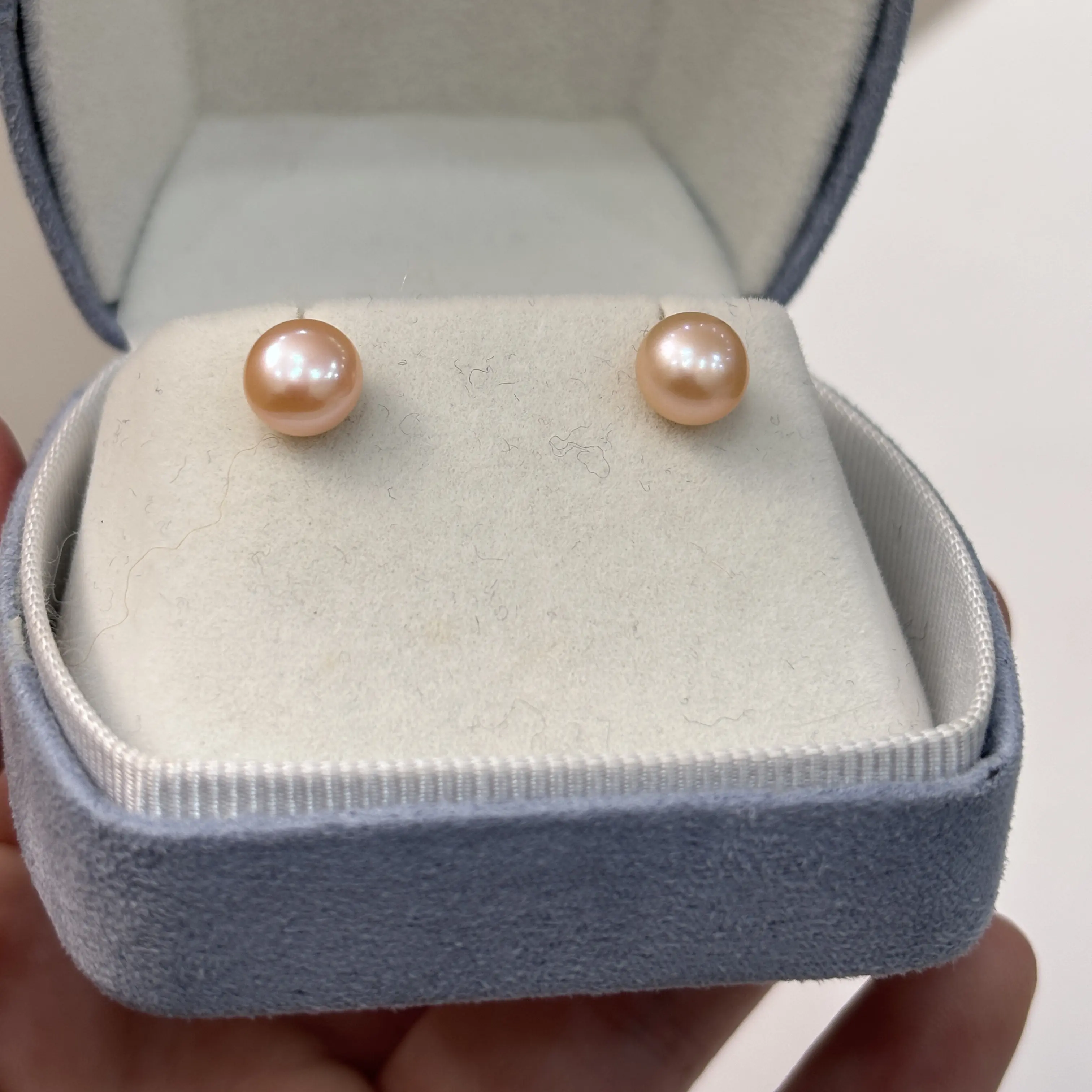 [宠粉]s925银7-8mm淡水温柔粉珍珠耳钉