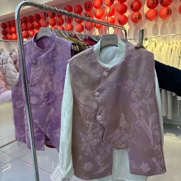 复古中式国风时尚百搭无袖马甲外穿秋冬款