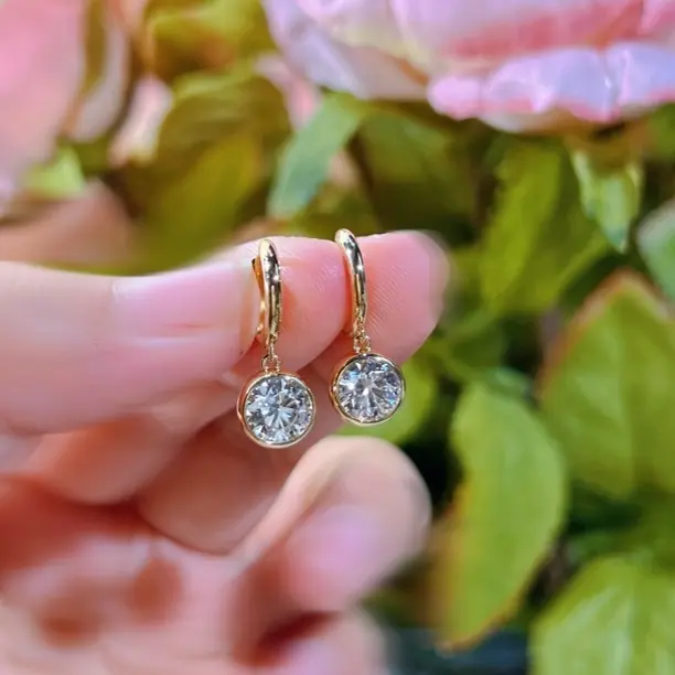 实验室培育钻石实验室培育钻石18k金1克拉单钻泡泡耳圈耳坠 2ct对