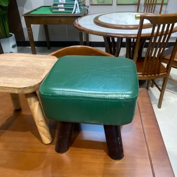 实木软包小凳子家用矮凳换鞋凳客厅网红茶几脚凳可爱方凳