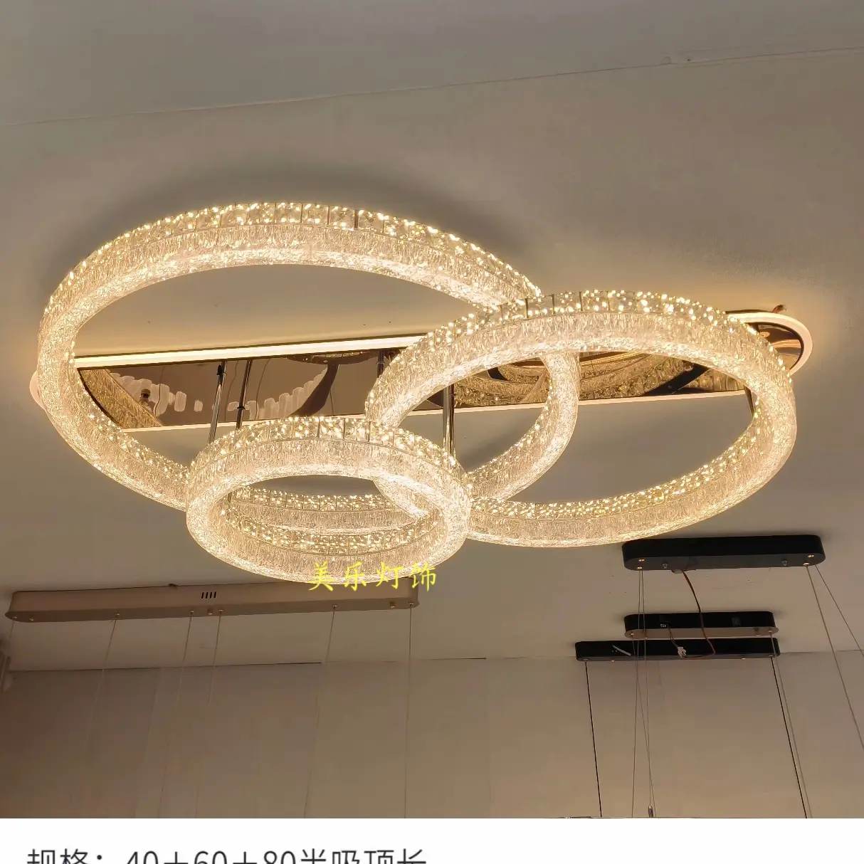 轻奢高级感奢华大气钻戒客厅灯感护眼圆形LED创意个性大厅灯别墅