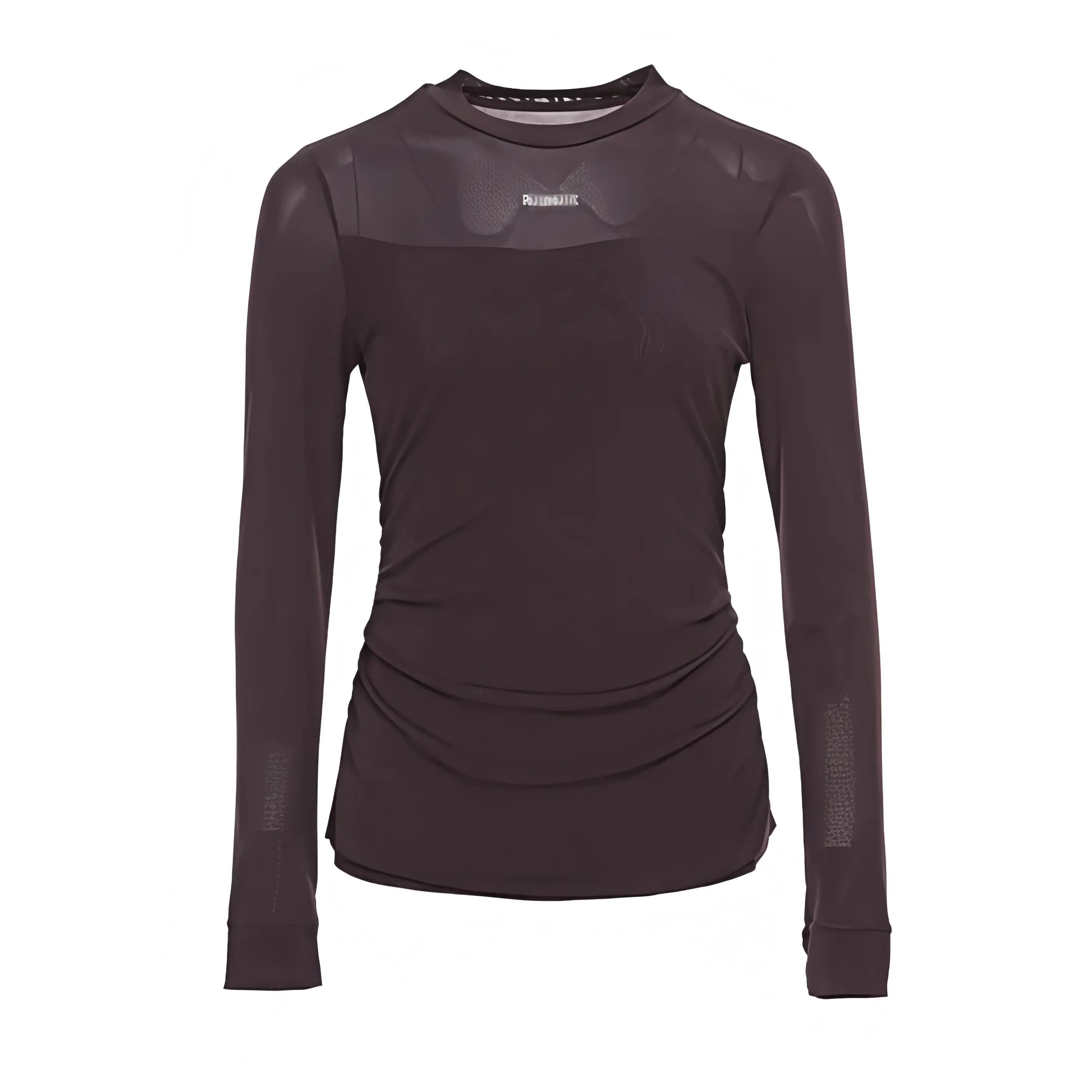 歌锦圆领女款常规款针织打底衫上衣长款秋季拼接毛针织衫