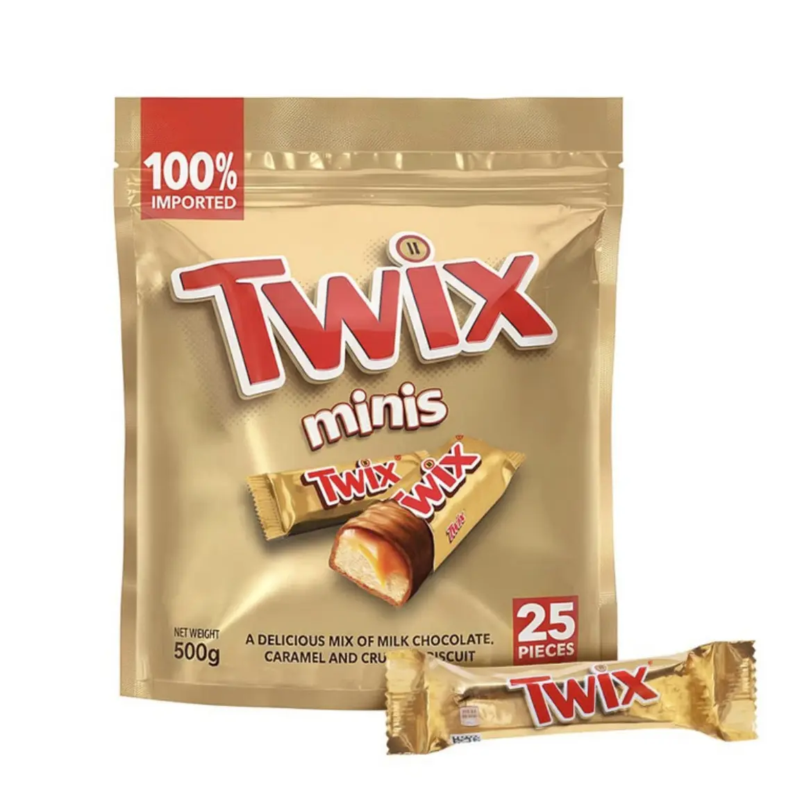 山姆代购Twix焦糖饼干巧克力棒迷你夹心香脆休闲零食500g