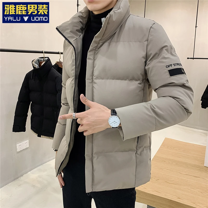 雅鹿男装男款秋冬季新款防寒外套加厚款保暖棉服时尚潮流棉衣外套