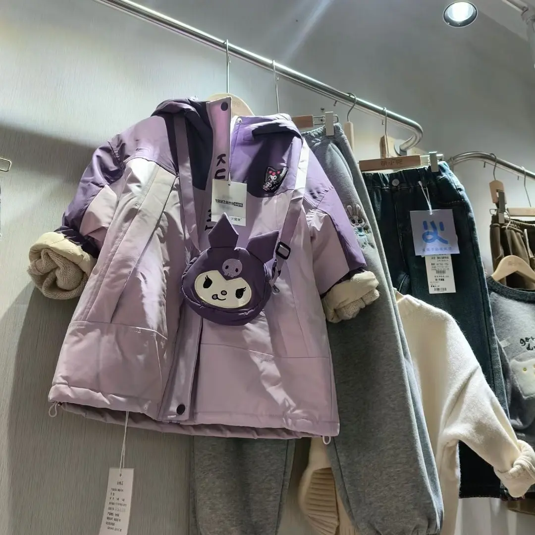 男女二棉外套童卡通动漫撞色短款拼色童装秋冬洋气