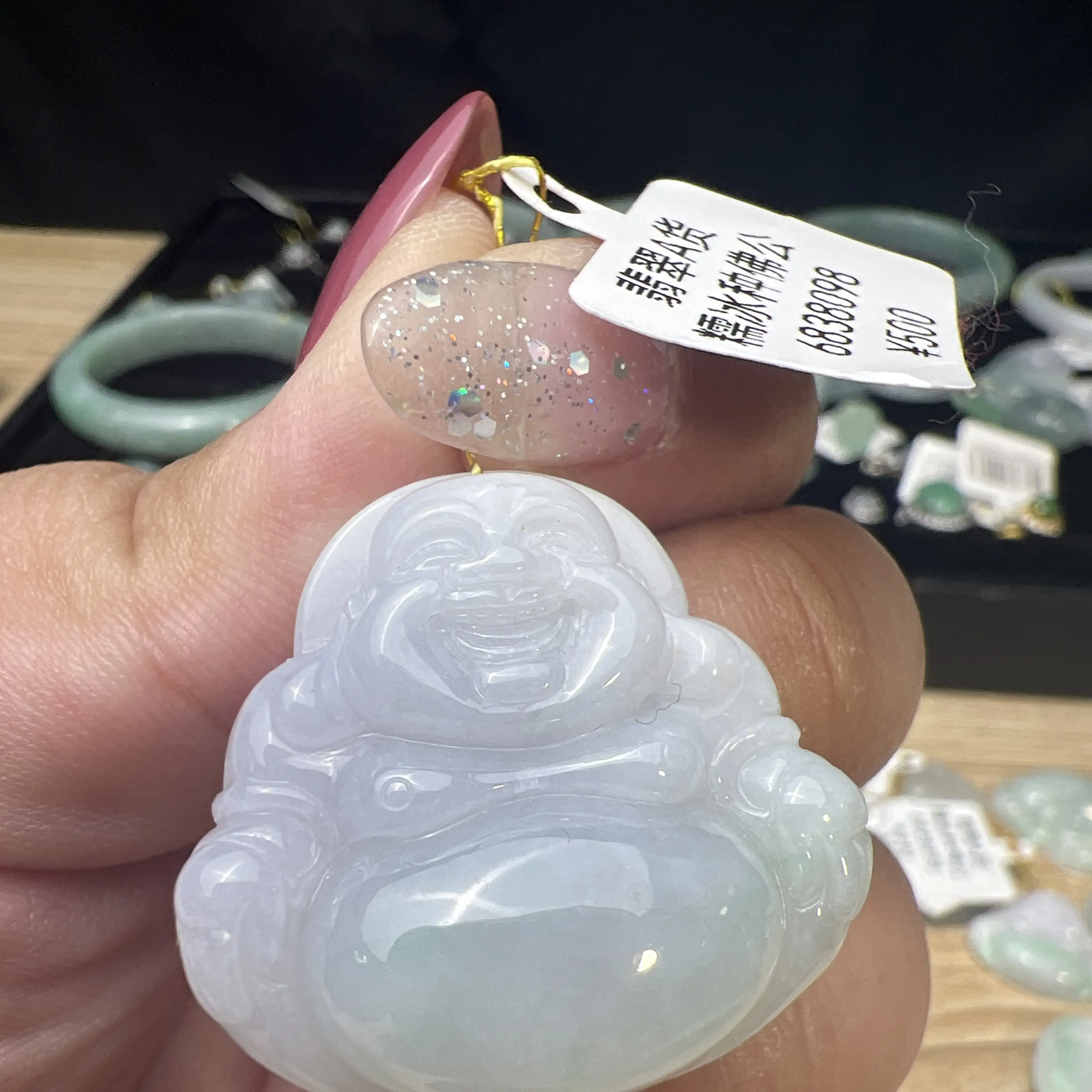 天然A货翡翠佛公吊坠精致百搭