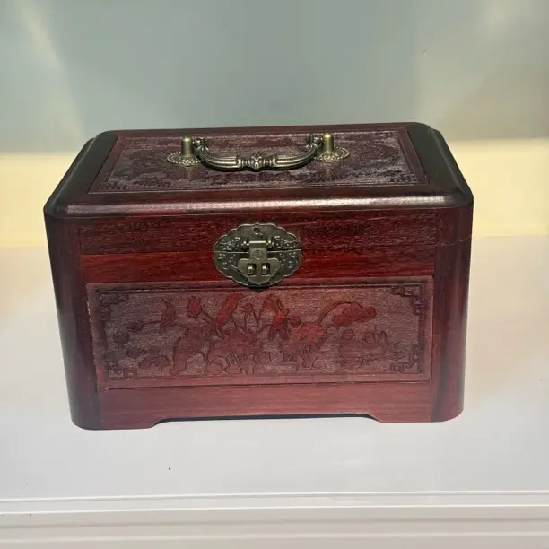 首饰盒/箱 手提首收纳盒带锁配礼盒木质中式百宝箱便携实木首饰盒