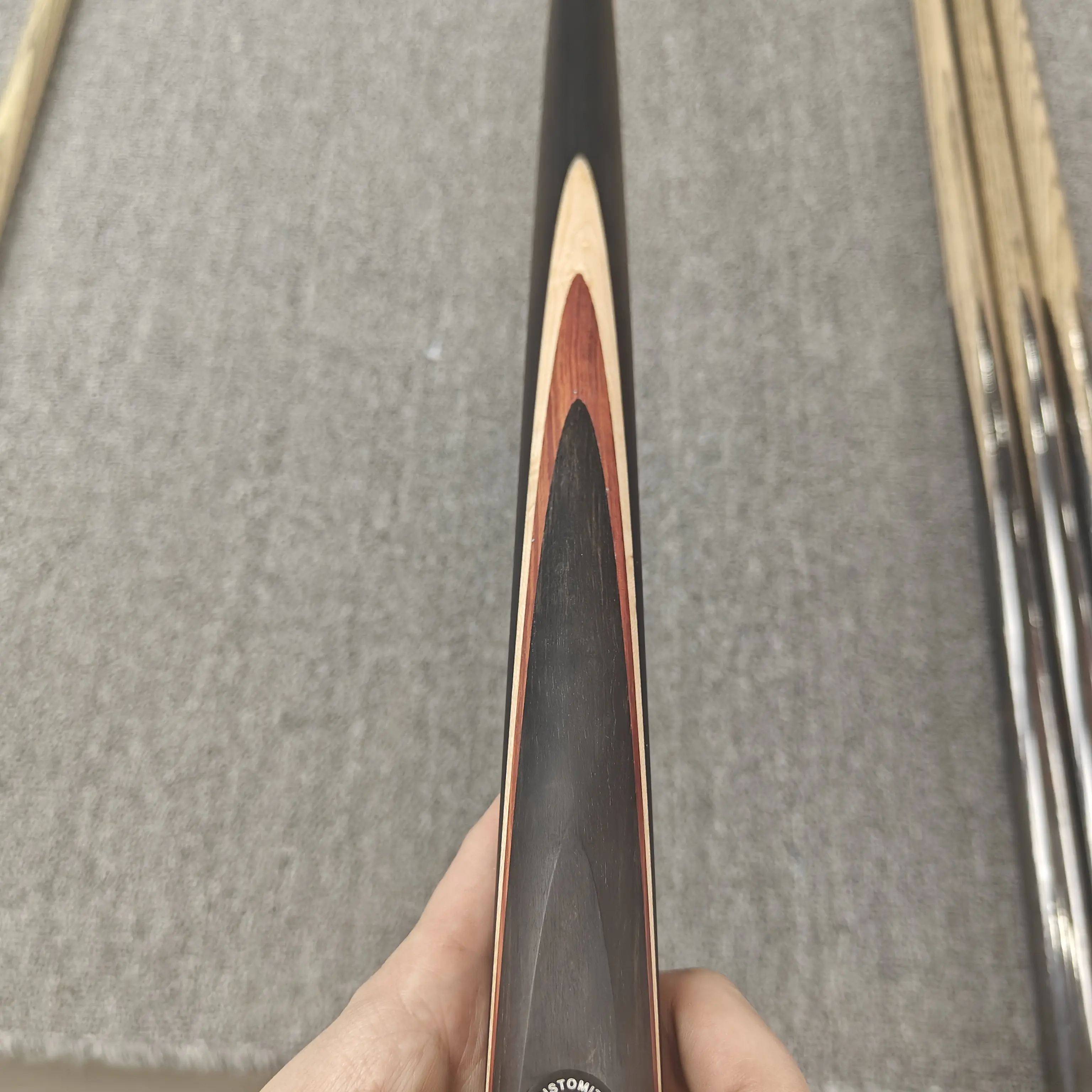 高端小头中式黑八台球公杆手工杆