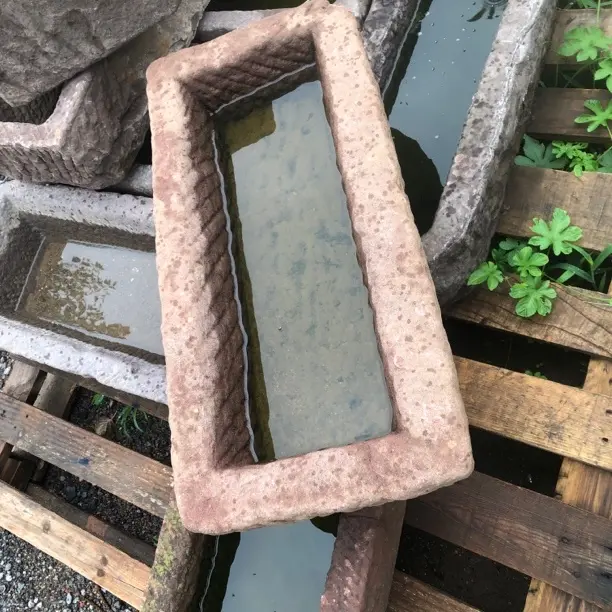 老旧石槽鱼缸户外花盆青石牛槽庭院景观摆件