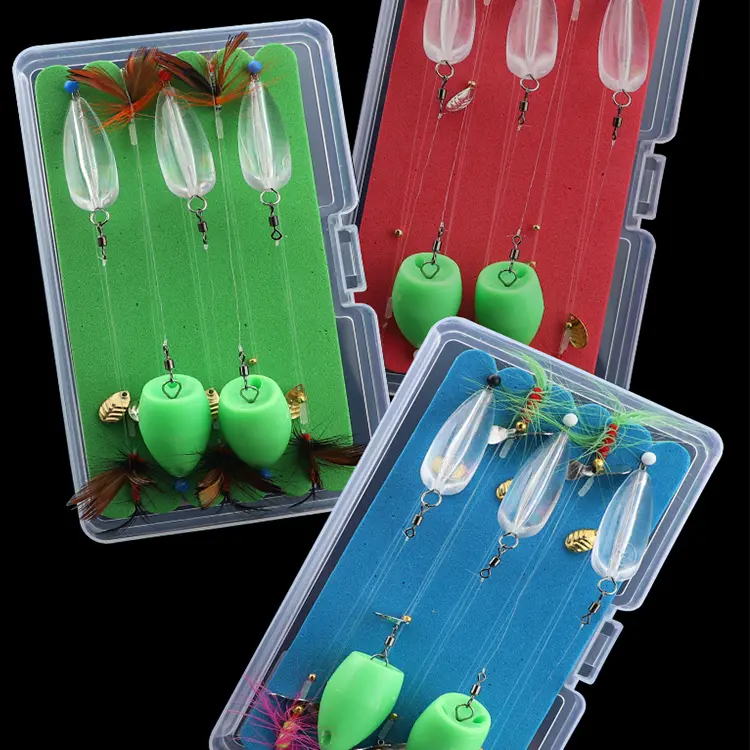 盒装路亚瓜子飞蝇亮片钓组钩成品线组白条钓组套装马口钓饵翘嘴