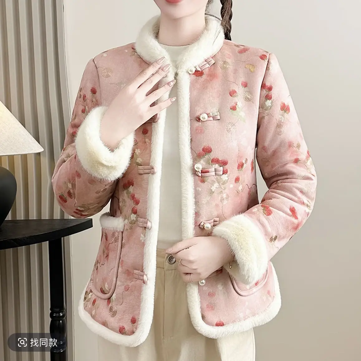 2025年冬季棉服加厚加绒新中式国风女士复古中国风民族风