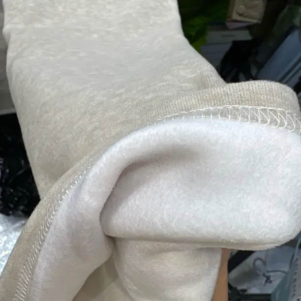 秋冬新款燕麦色高腰加绒直筒垂感慵懒宽松阔腿糯米裤